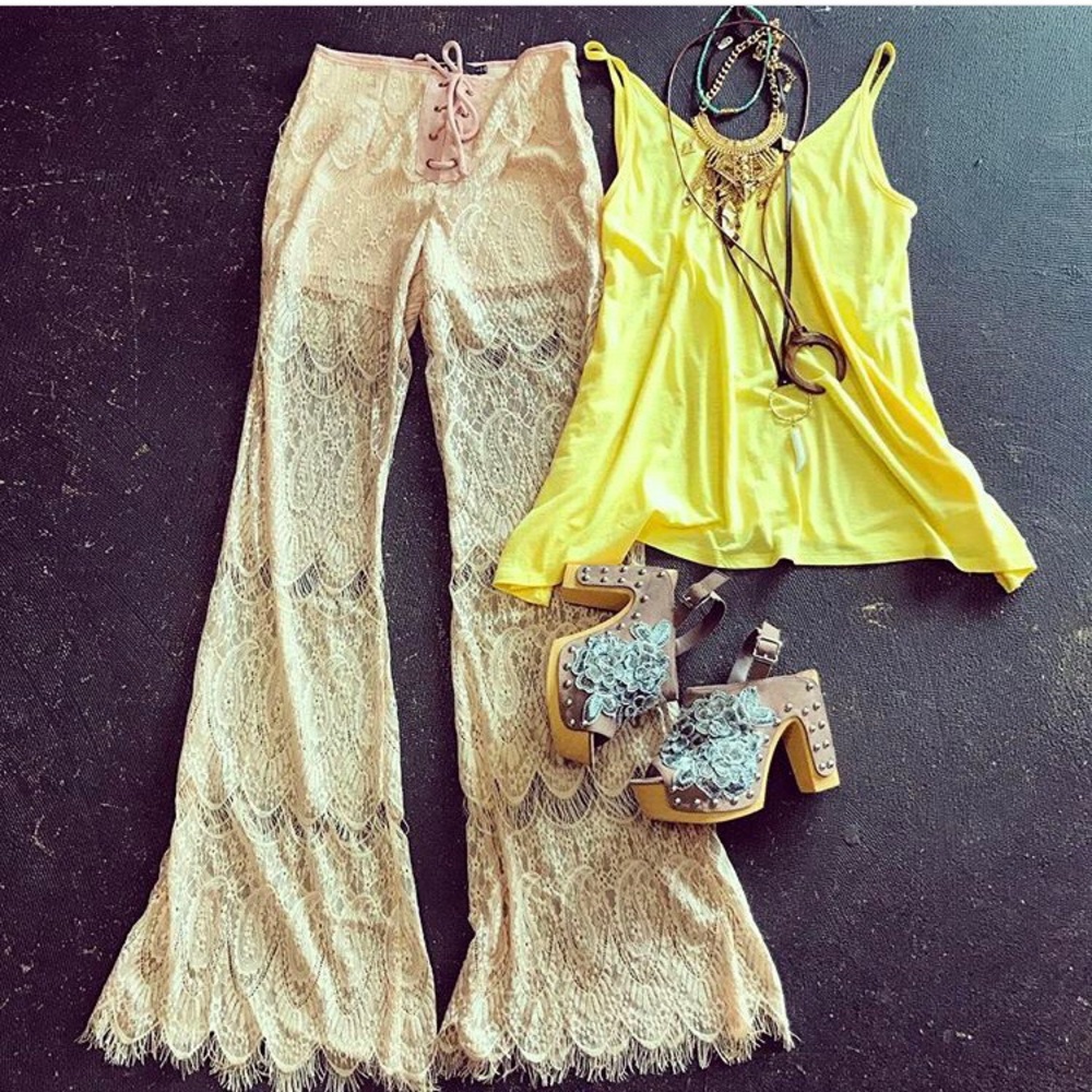 Bohemian Lace Pants, NWT
